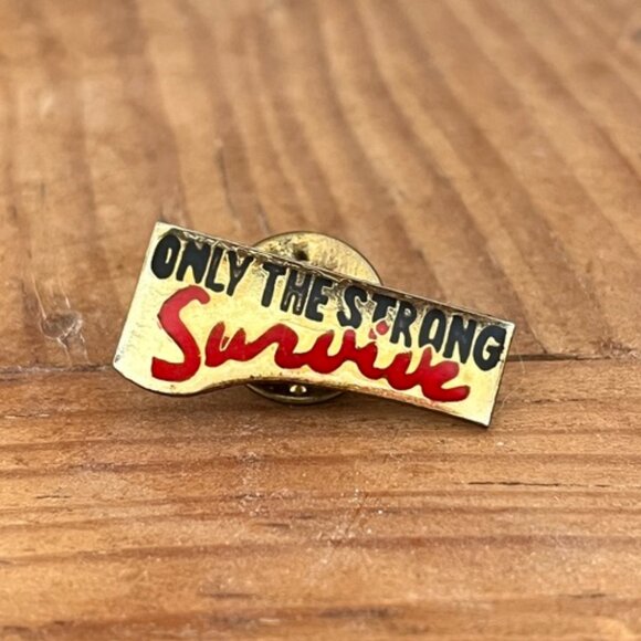 $5 BUNDLED 💘 Vintage "Only the Strong Survive" Pin - Picture 1 of 4